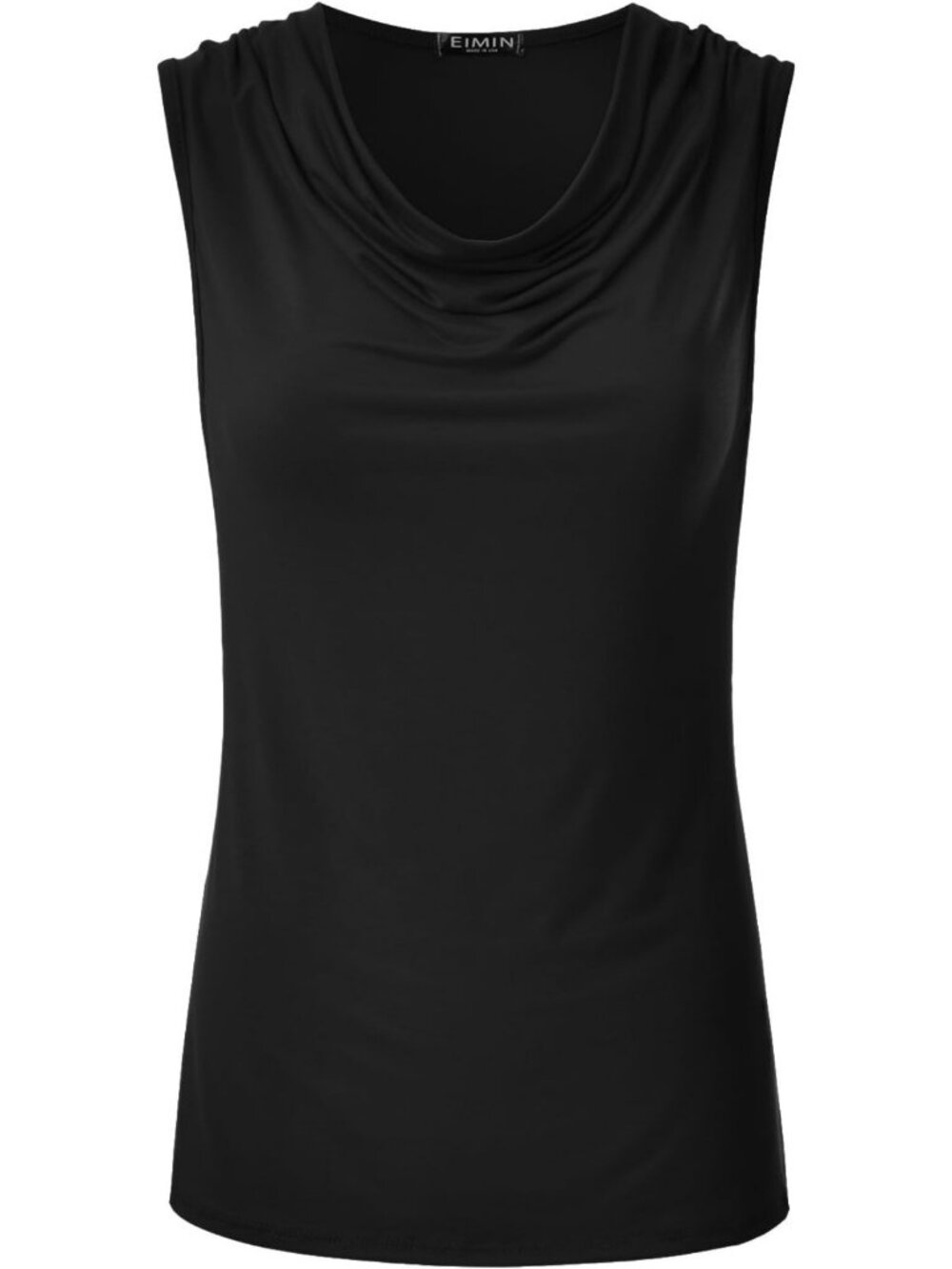 Stylish Cowl Neck Ruched Sleeveless Blouse Tank Top - Stretchy, Sizes S-3X